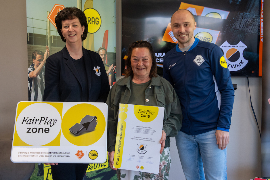 VV Katwijk ontvangt ARAG Fair Play certificaat
