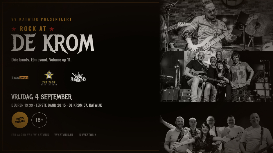 Rock at 'De Krom' op 4 september